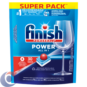 Detergente Para Maquina Tablete Finish Powerball 30 Un