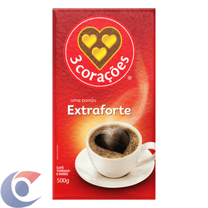 Café 3 Corações Torrado E Moído A Vácuo Extraforte 500g