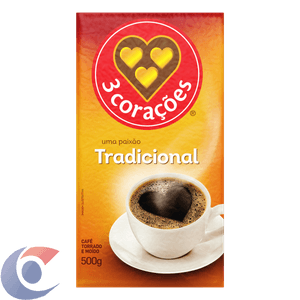 Café 3 Corações Torrado E Moído A Vácuo Tradicional 500g