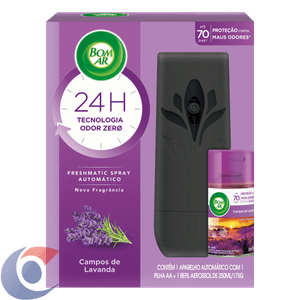 Aromatizador Bom Ar Spray Automático Freshmatic Campos De Lavanda Aparelho + Refil 250ml