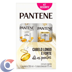 Kit Shampoo 350ml + Condicionador 175ml Pantene Liso Extremo