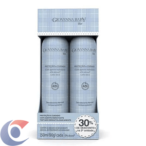 Desodorante Aerosol Giovanna Baby Blue 30% 2 Em 1 - 150ml