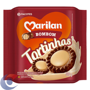 Biscoito Recheado Marilan Tortinhas Bombom Chocolate E Amendoa 300g