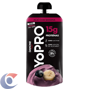 Iogurte Líquido Desnatado Sem Lactose Yopro 15gp Açai Com Banana 160g
