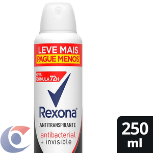 Antitranspirante Aerosol Rexona Antibacterial+Invisible 250ml