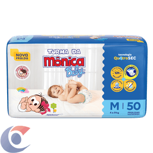 Fralda Turma Da Monica Baby Mega M 50 Un