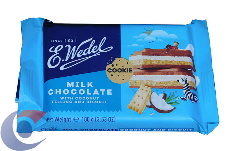 CHOC-POL-EWEDEL-100G-LEITE-COCO-BISC