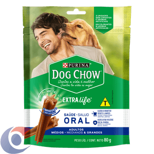 Petisco Dog Chow Saúde Oral Cães Adultos Médios E Grandes 80g