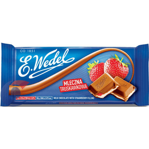 Chocolate Polonês E.Wedel Amargo Recheio Morango 100g
