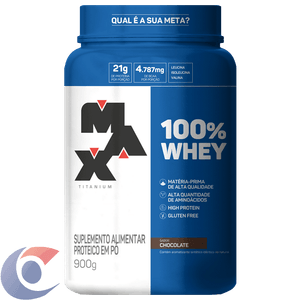 Suplemento Max Titanium 100% Whey Chocolate 900g