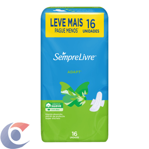 Absorvente Com Abas Sempre Livre Adapt 16 Un Leve Mais E Pague Menos