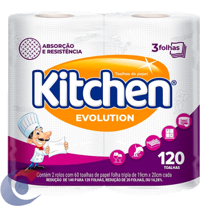 Toalha De Papel Kitchen Evolution Com 2 Rolos