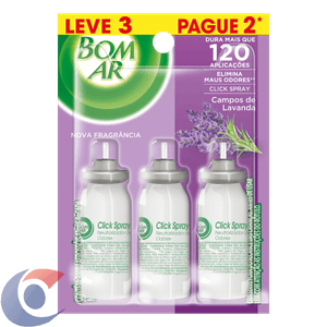 Purificador Bom Ar Click Spray Lavanda Leve 3 Pague 2 12ml