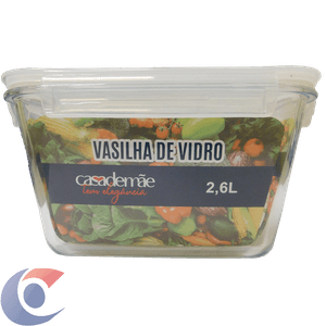 Vasilha De Vidro Casa De Mãe Com Tampa 2,6l