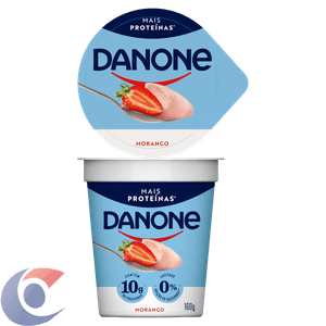 Iogurte Semidesnatado Morango Zero Lactose Danone Copo 160g