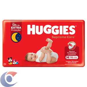 Fralda Huggies Supreme Hiper M 72 Un