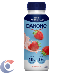 Iogurte Desnatado Morango Zero Lactose Danone Frasco 220g