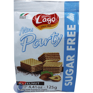 Biscoito Italiano Wafer Gastone Lago Creme De Avelã Sem Açucar 125g