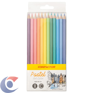 Lápis De Cor Compactor Pastel Art Color 12 Un