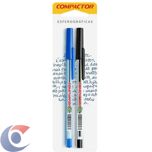 Canetas Esferográficas Compactor 07 Azul E Preta 2 Un
