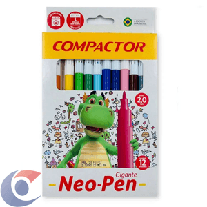 Canetas Hidrográfica Compactor Neo-Pen Gigante 2,0mm 12 Un