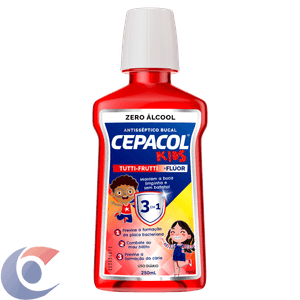 Enxaguante Bucal Infantil Antisséptico Zero Álcool Tutti Frutti Cepacol Kids Frasco 250ml