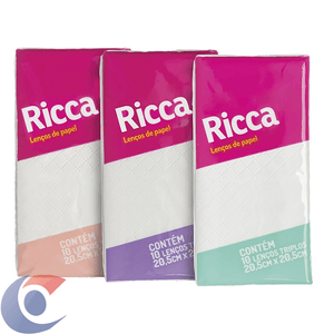 Lenço Papel Ricca Com 10 Mini Dobradinho