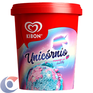 Sorvete Kibon Unicórnio Morango Com Chantilly 800ml