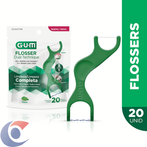 Fio Dental Gum Com Cabo Dual Tecnique 20 Un