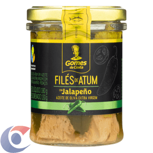 Filé De Atum Em Azeite De Oliva Com Jalapeño Gomes Da Costa Vidro 180g