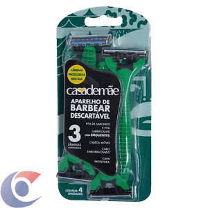 Aparelho De Barbear Casa De Mãe Mach 3 Laminas 4 Un