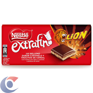 Chocolate Espanhol Nestlé Extrafino Lion Ao Leite Caramelo E Cereal 164g