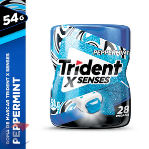 Chiclete Trident X Senses Peppermint Hortelã Garrafa 54g