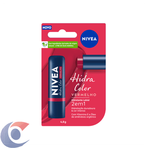 Hidratante Labial Nivea Hidra Color 2 Em 1 Vermelho 4,8g