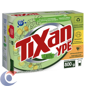 Lava Roupas Em Pó Concentrado Tixan Ypê Green 800g