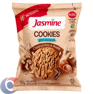 Cookies Integrais Jasmine Cappuccino E Avelã Zero Açúcar 120g