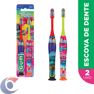 Escova Dental Infatil Gum Trolls 2 Un