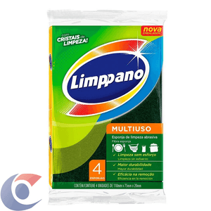 Esponja Limppano Multiuso Com Cristais De Limpeza 4 Un
