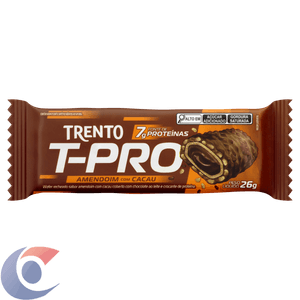 Wafer Trento T-Pro Peccin 26g Amendoim C/Cacau Cobertura Chocolate Ao Leite
