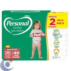Fralda Descartavel Pants Personal Baby Tota Protect Xg Leve 40 Pague 38 Un