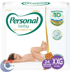 Fralda Descartavel Personal Baby Premium Protection Xxg 24 Un