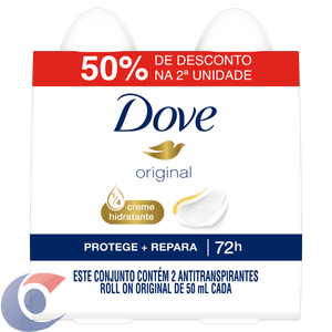 Desodorante Roll On Pack 50% Desconto Na 2 Unidade Dove 100gr Original