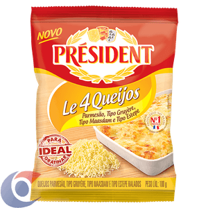 Queijo Ralado Le 4 Queijos President 100g