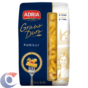 Macarrão Grano Duro Fusili Adria 500g Sêmola