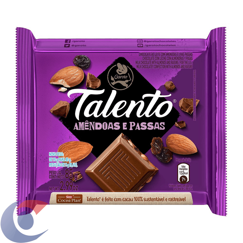 CHOC-TAB-TALENTO-85G-AMENDOA-PASSAS