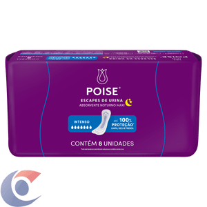 Absorvente Poise Escape De Urina Noturno Max Com Aba C/8un