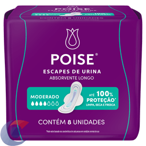 Absorvente Poise Escape De Urina Longo Com Abas C/8un