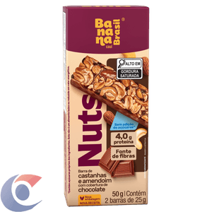 Nuts Banana Brasil 50g Chocolate Com Cobertura De Chocolate
