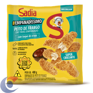 Empanado De Frango Peito Em Tiras Com Toque De Ervas Sadia Empanadissimo Pacote 400g