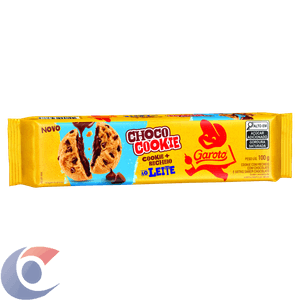 Biscoito Cookie Recheio Chocolate Ao Leite E Gotas De Chocolate Garoto Choco Cookie Pacote 100g